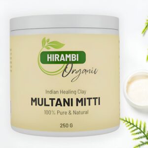 Hirambi Organic Multani Mitti Powder 250g | 100% Natural Fuller's Earth for Face, Skin & Hair | Removes Dead Skin, Deep Cleansing, Pore Minimizing & Glow Boosting Bentonite Clay
