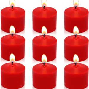 8 Hour Burgundy Votive Candles for Weddings Party Christmas and Emergency, Set of 9 Unscented Bulk Candles for Restaurants and Home Decoration