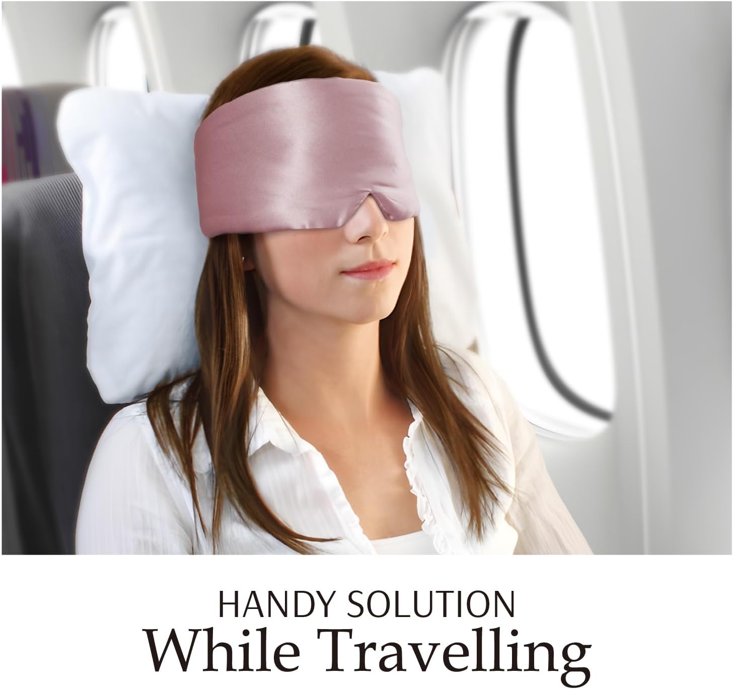 Zenssia 100% Mulberry Silk Sleep Mask Eye Mask for Man and Woman with Adjustable Headband, Full Size Large Sleep Mask & Blindfold for Total Blackout for All Night Sleep, Travel & Nap- Light Plum - Image 6