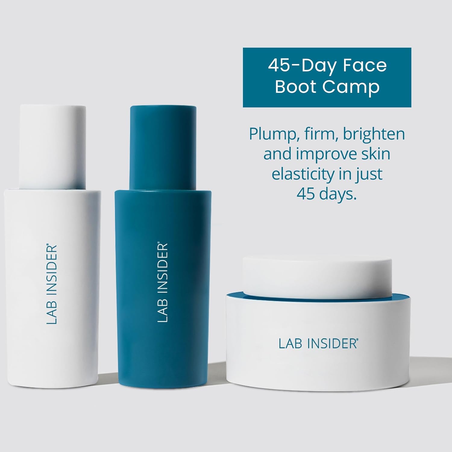 SKINN Day and Night Face Serum & Face Cream Skincare Gift Set, Lab Insider 45-Day Face Boot Camp - Polyglutamic Acid & Hyaluronic Acid Serum for Face, AM-PM Facial Cream to Help Sculpt & Firm the Skin