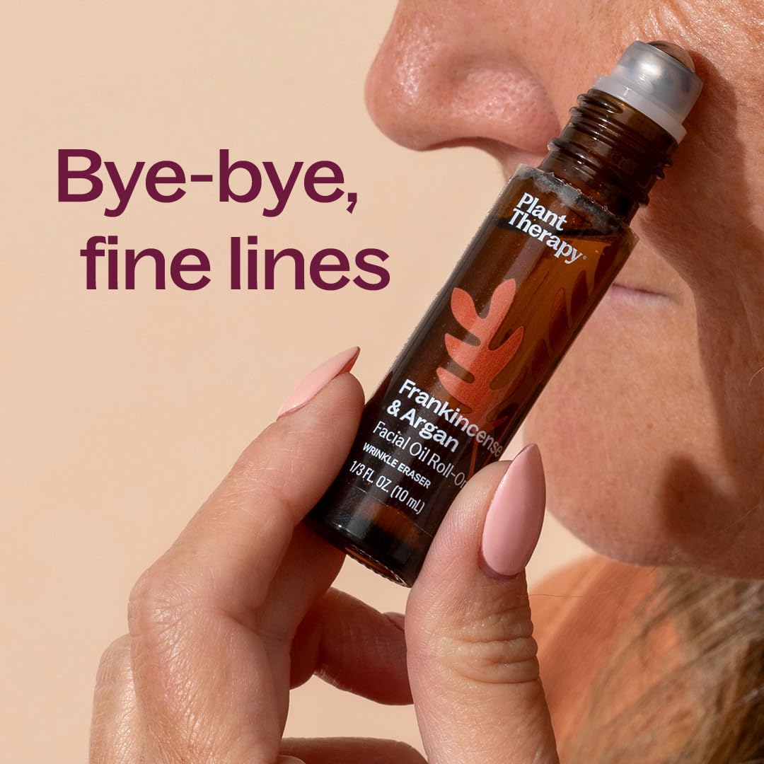 Plant Therapy Frankincense & Argan Facial Serum Roll-On 10 mL (1/3 oz) with Frankincense Essential Oil & Argan Oil to Smoothes Wrinkles & Improves Skin Elasticity, Face, Skin, & Nails - Image 2