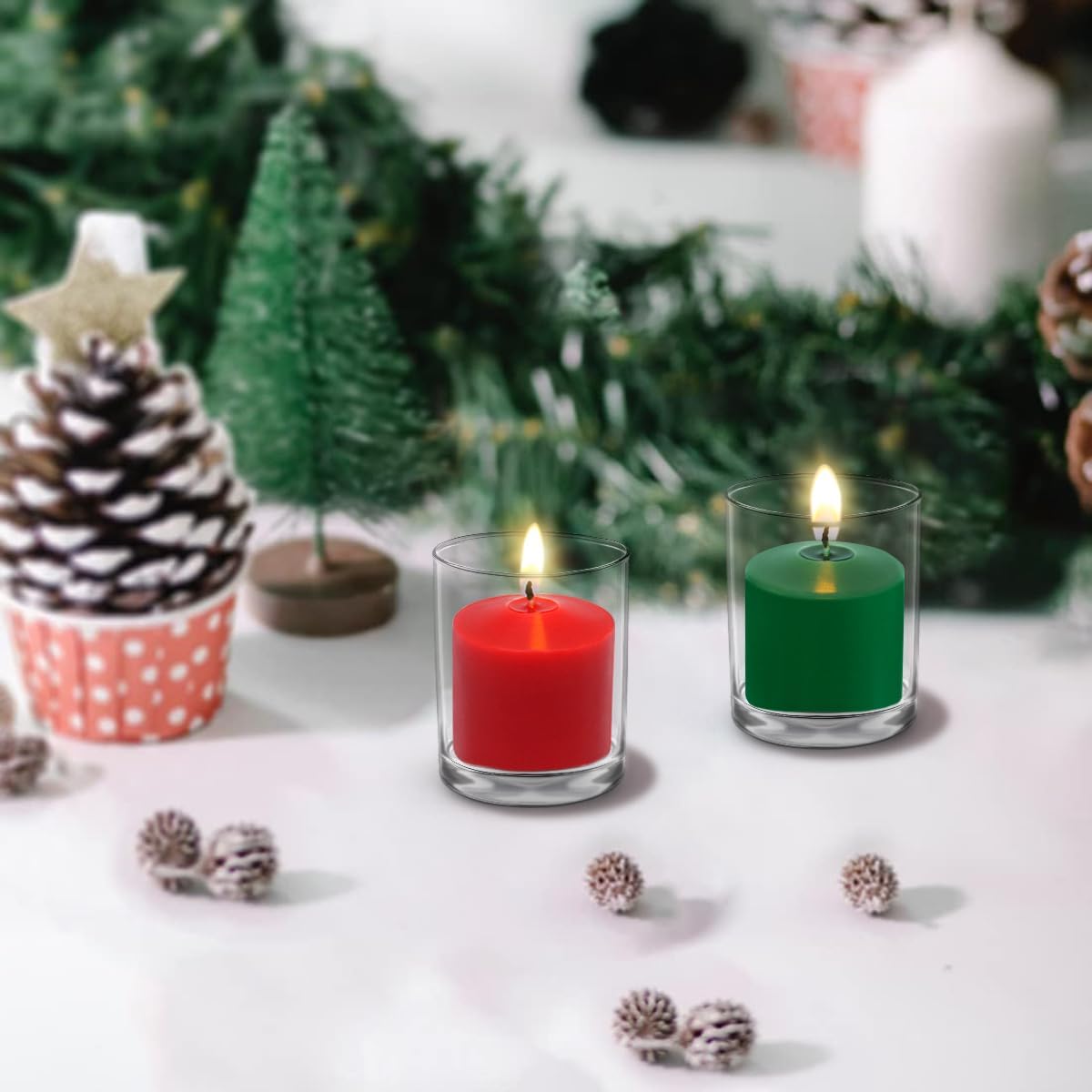 8 Hour Burgundy Votive Candles for Weddings Party Christmas and Emergency, Set of 9 Unscented Bulk Candles for Restaurants and Home Decoration - Image 5