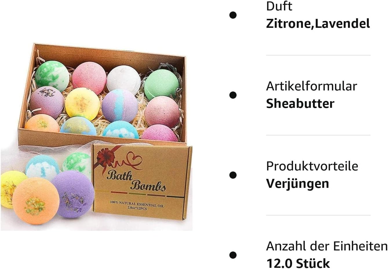 Bath Bombs for Women, 12 PCS Bath Bombs for Girls Kids Toddlers Adults, Shea & Coco Butter Dry Skin Moisturize, Bath Bomb Kit for Birthday Halloween Christmas - Image 8