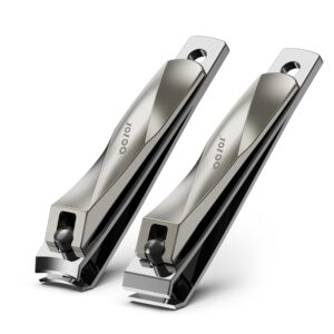 BEZOX Toe Nail Clippers for Women - Straight Blade Toenail Clipper and Curved Blade Fingernail Clippers - Premium Nail Trimmer Cutter for Thick Nails for Seniors - Champagne