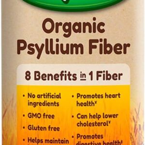 Psyllium Husk Powder USDA Organic, 21 Oz, Dietary Fiber Supplement with Brown Sugar, Helps Promote Digestive Health* Unflavored, 85 Servings