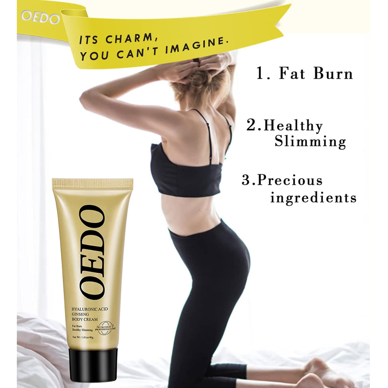 OEDO Hyaluronic Acid Ginseng Slimming Cream,Natural Cellulite Treatment Cream,Skin Firming Cream Reduce Cellulite Lose Weight Fat Health Care Burning Creams,Skin Tightening Improves Sagging Skin - Image 4