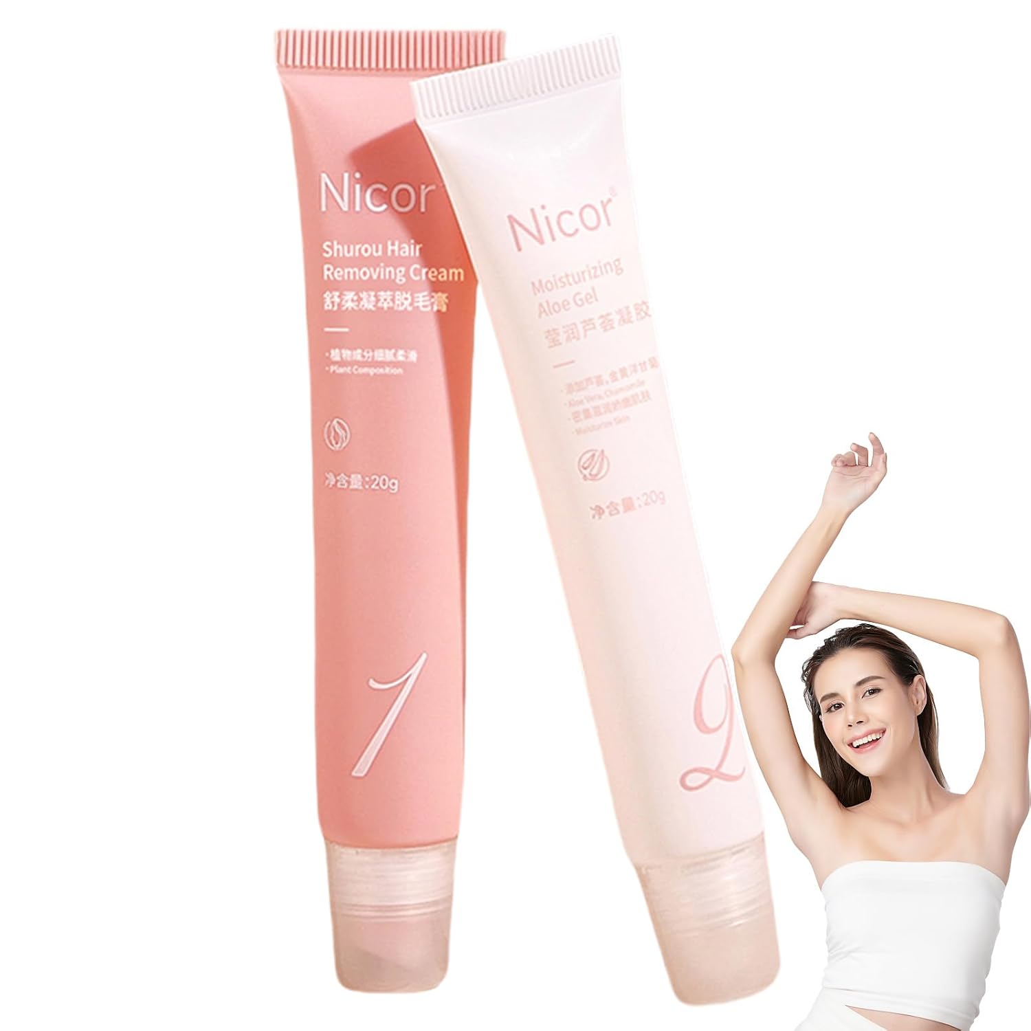 Facial Hair Removal Cream Kit, Intimate/Private Hair Remover, Painless Depilatory Cream Lotion for Face, Legs, Arms, Underarms and Whole Body, Soothing Formula for All Skin Types