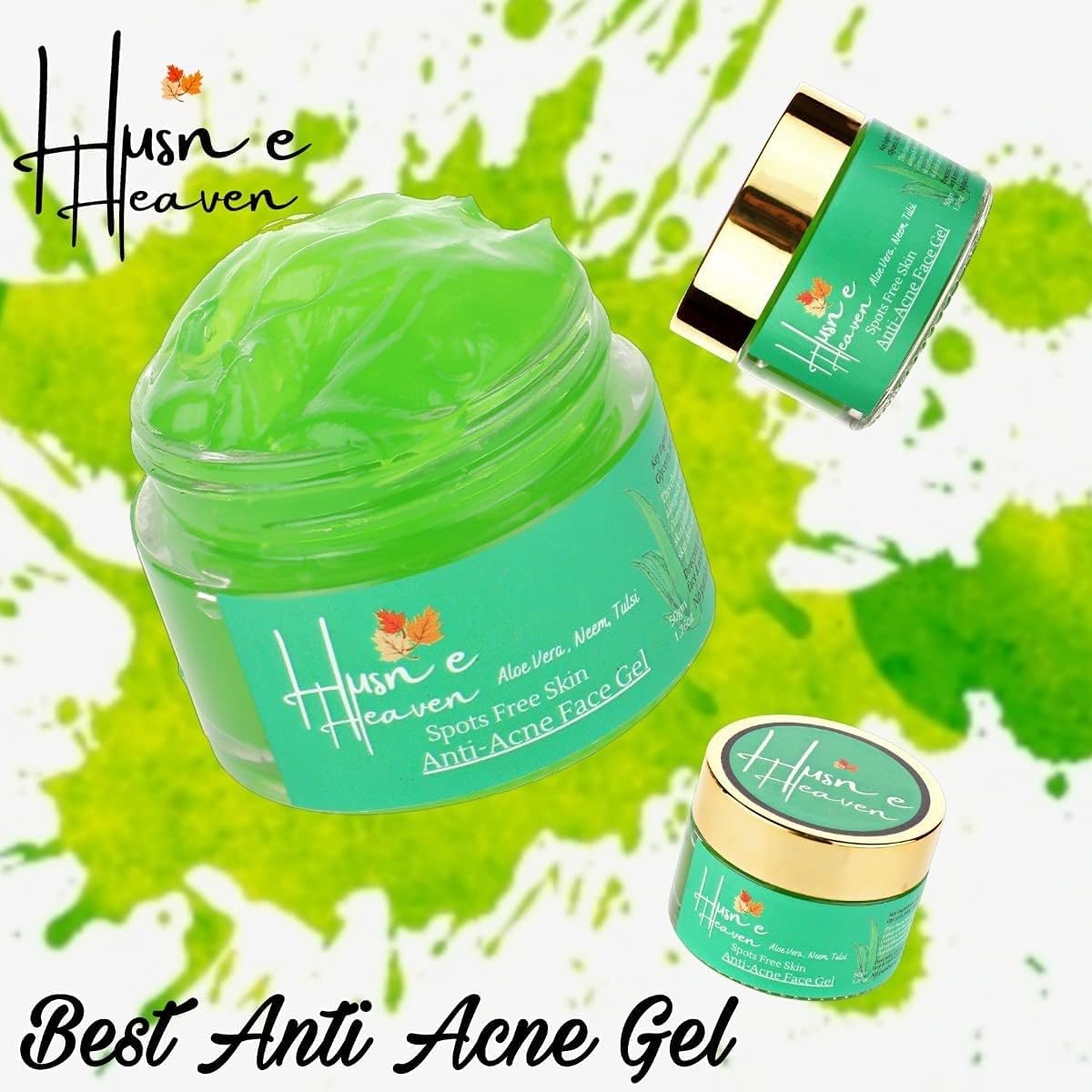 Organic Anti-Acne Gel Cream for Sensitive Skin with Aloe Vera, Neem, Basil, Turmeric - 50gm - Image 2