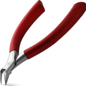 BEZOX Toenail Clippers for Ingrown Toenail Prevention, Straight Blade Podiatrist Nail Clippers for Thick Nails, Ergonomic Finger Nail Clippers for Adults, Seniors, Men and Women - Red