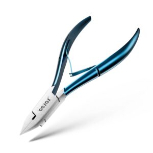 BEZOX Straight Blade Toenail Clippers - Wide Open Pointed Jaw Toe Nail Clippers for Ingrown Nails, Precision Grooming Toenail Scissors for Seniors Thick Toenails - Blue