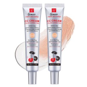 Color Correcting CC Cream with SPF 25, Coverage Lightweight Foundation, Hydrating Serum, Even Skin Tone Makeup and Skin Care, Refine Skin Texture, Avoid Sun Damage