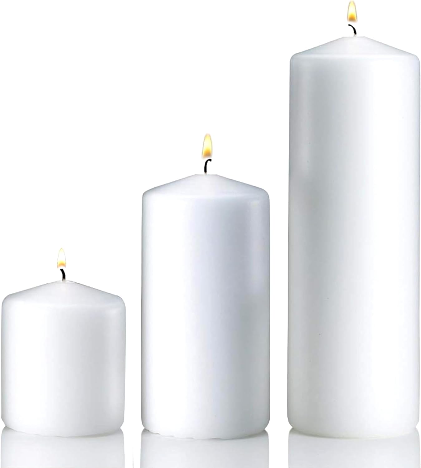 Vanilla Pillar Candles Set of 3 - Dripless Unscented - 3x3, 3x6 & 3x9 Decorative Candles for Home Decor & Table Centerpieces, PARNOO