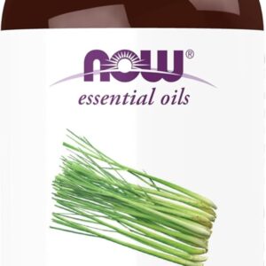 NOW Essential Oils, Lemongrass Oil, Uplifting Aromatherapy Scent, Steam Distilled, 100% Pure, Vegan, Child Resistant Cap, 4-Ounce