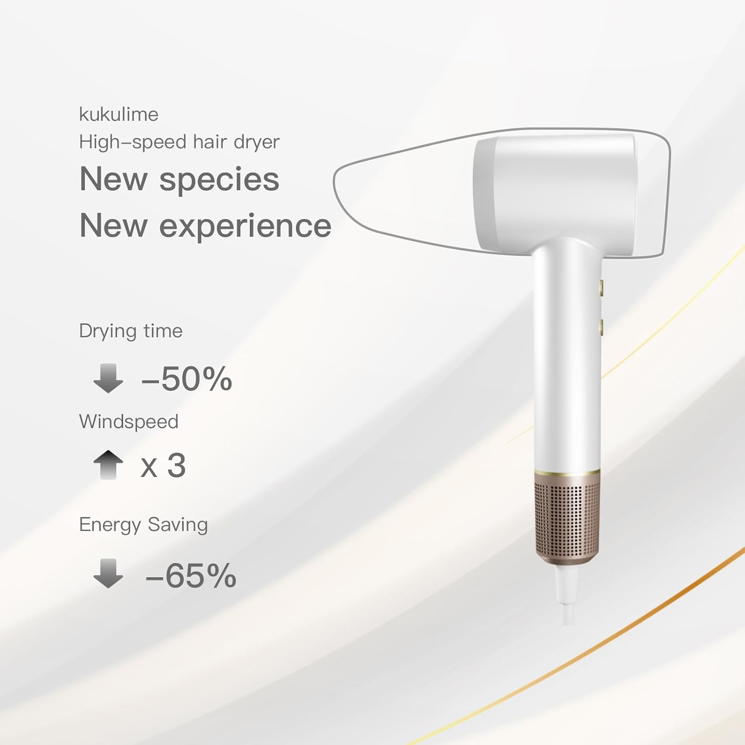 Ionic Hair Dryer 1500W High Speed with Diffuser, 4 Heat Settings, Compact Travel Size - Image 2