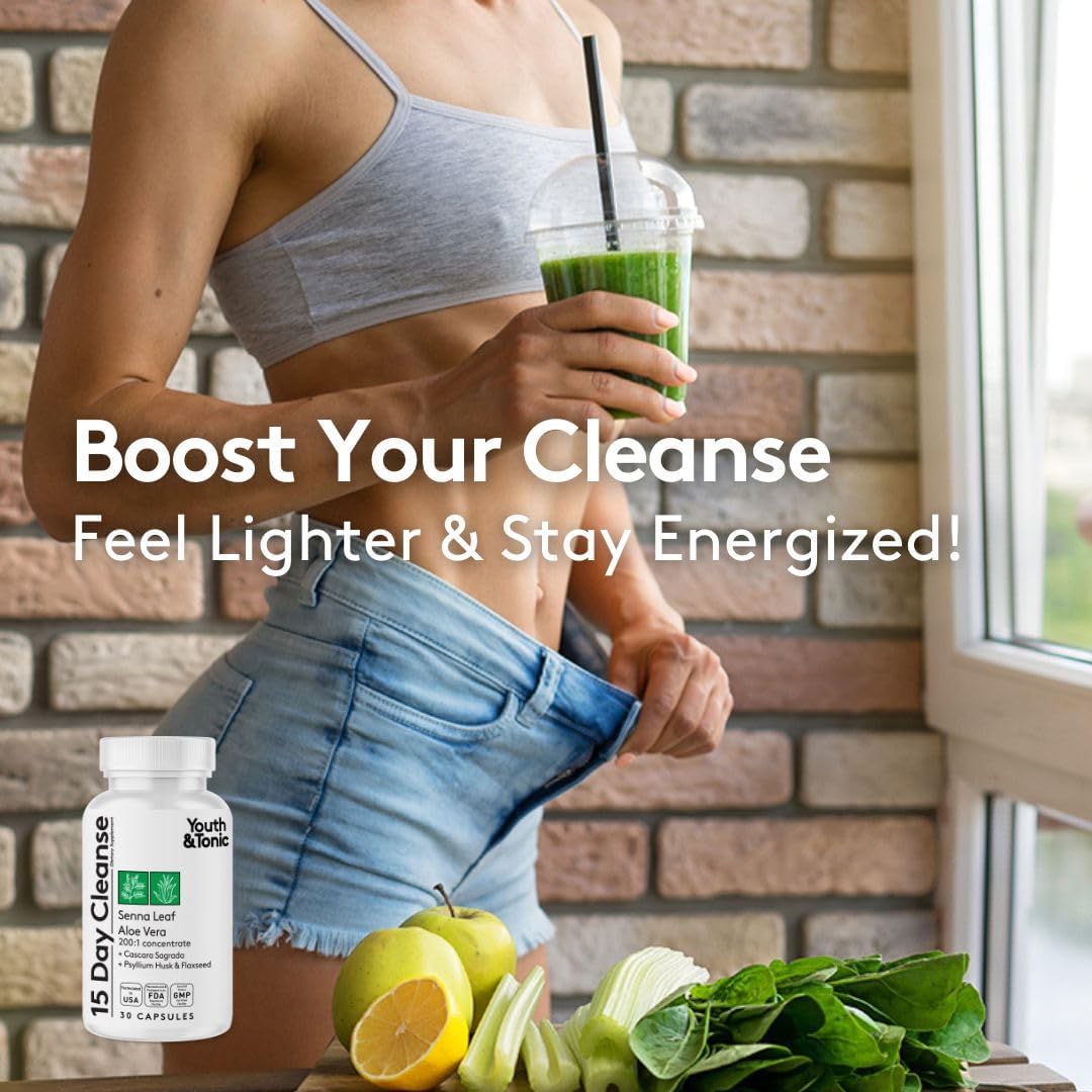 Youth & Tonic Jumpstart Cleanse 90 Capsules for Water Weight Loss and 15 Day Colon Detox - Image 4