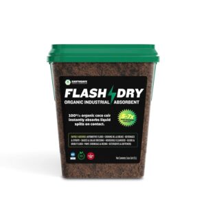 FlashDry 5 Liter Bucket of Super Spill Absorbent, 100% Organic Environmentally Friendly - for Oil, Paint, Grease and More in Garages, Kitchens, Janitor Kits, Safer and More Effective Than Clay Litter