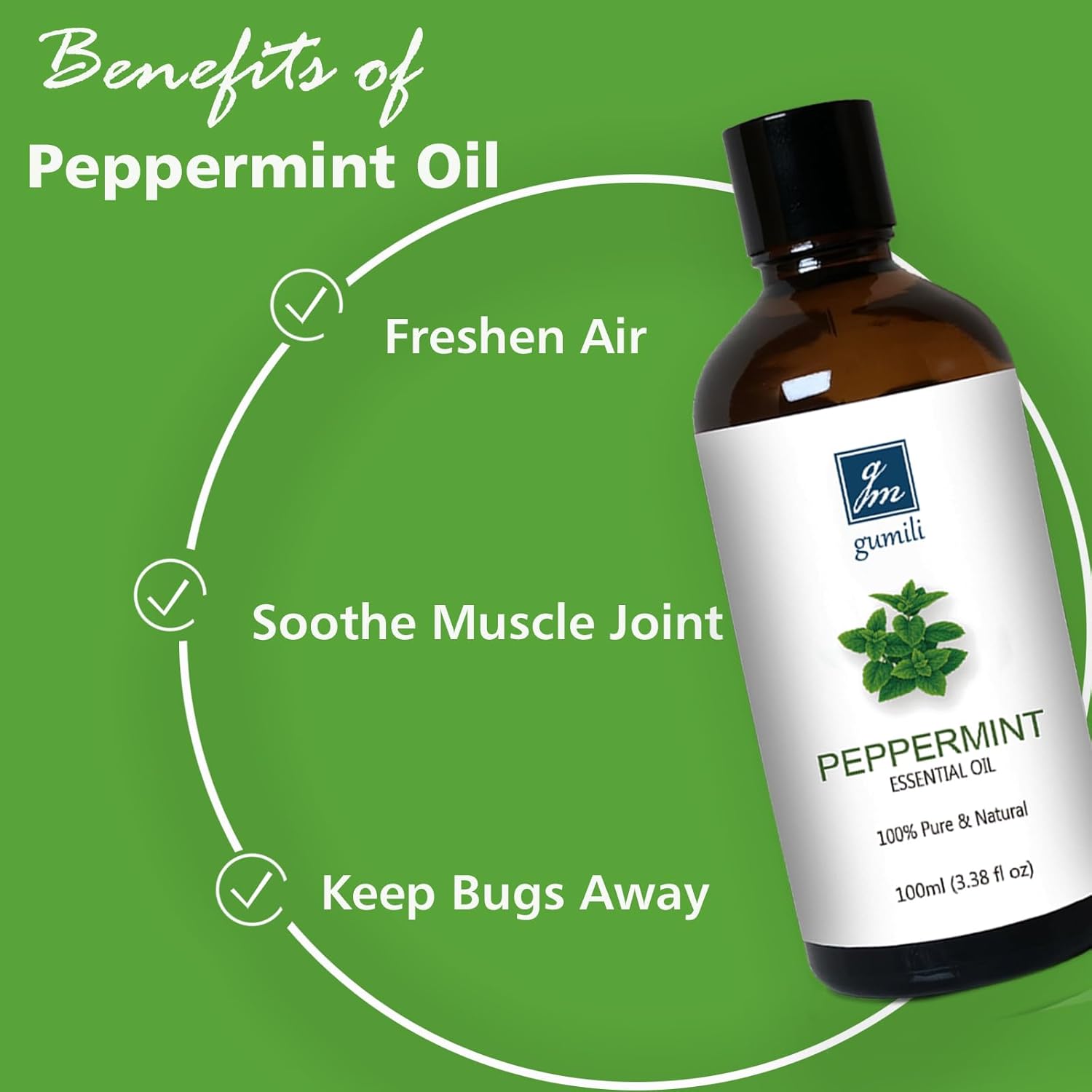 100ml 100% Pure Peppermint Essential Oil for Diffuser, Hair, Spray, Soap, Body Wash - Image 4