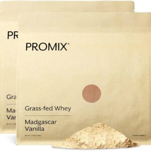 ProMix Nutrition Whey Protein Powder, Vanilla - Grass-Fed & 100% All Natural - Post Workout Fitness & Nutrition Shakes, Smoothies, Baking & Cooking Recipes - 5 Pound (Pack of 2)