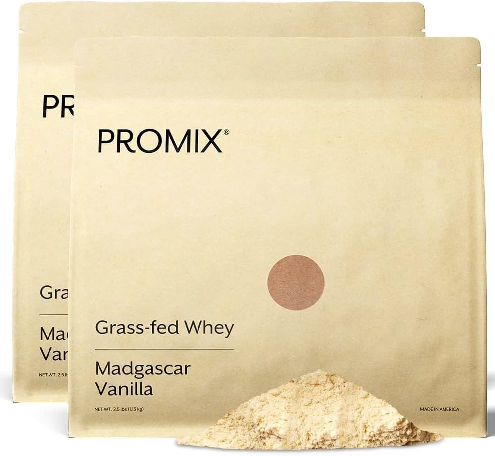 ProMix Nutrition Whey Protein Powder, Vanilla - Grass-Fed & 100% All Natural - Post Workout Fitness & Nutrition Shakes, Smoothies, Baking & Cooking Recipes - 5 Pound (Pack of 2)