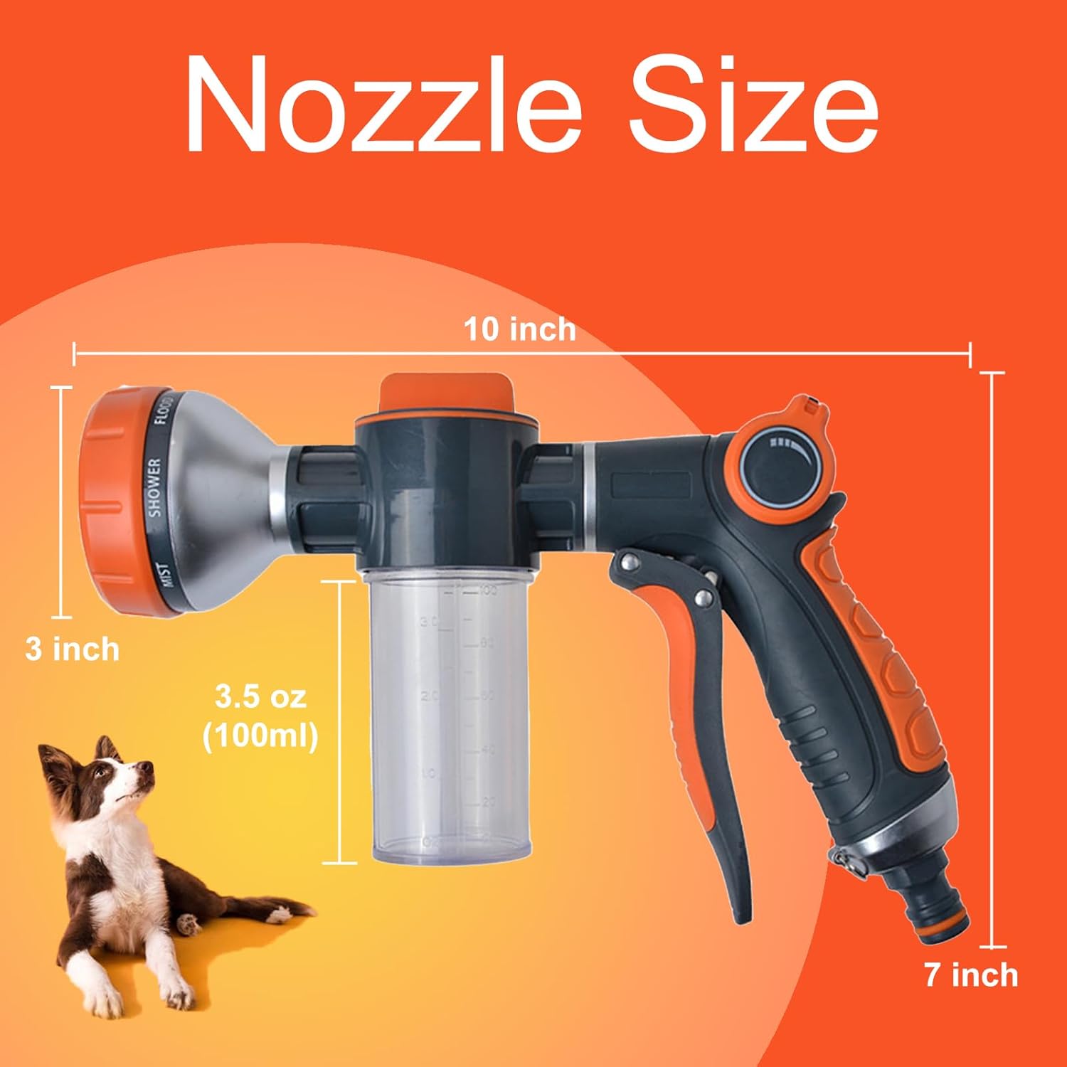 8-in-1 Dog Shower Sprayer with Built-in Soap Dispenser and Gentle Brush Attachment - Image 7