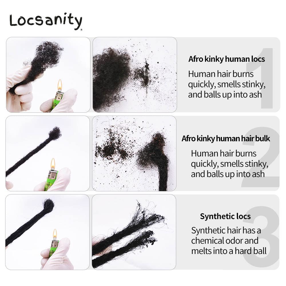 Locsanity 8 Inch 1 Oz Natural Human Hair Bulk for Dreadlocks and Braids Grey - Image 8