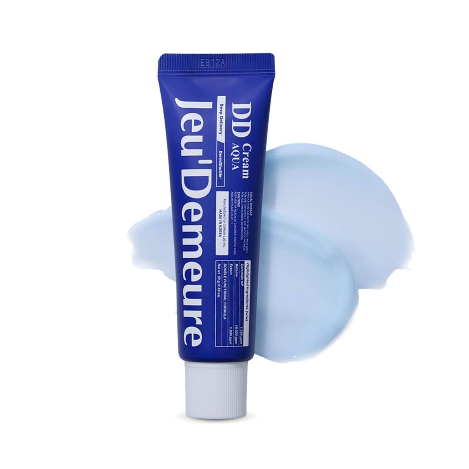 JEU'DEMEURE DermiShuttle DD Gel Cream Aqua, Soothing & Hydration For Face, Neck and Hand with Ceramide, Betaine and Peptide, Lightweight Daily Moisturizer for Sensitive Skin, Korean Moisturizer (50g)