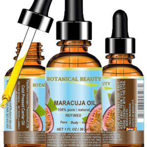 Botanical Beauty MARACUJA OIL 100% Pure Natural Cold Pressed Undiluted for Face, Skin, Hair, Body, Lip, Nails 1 Fl.oz.- 30 ml Rich in vitamin C