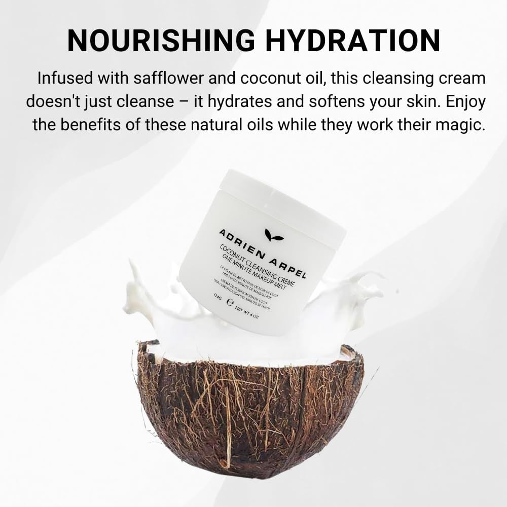 Adrien Arpel Coconut Cleansing Crème 4 oz Facial Cleanser and Makeup Remover for Sensitive Skin - Image 2