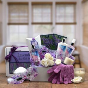 Lavender Sky Spa Gift Box - spa baskets for women gift, luxury spa gift baskets for women, spa day gift basket