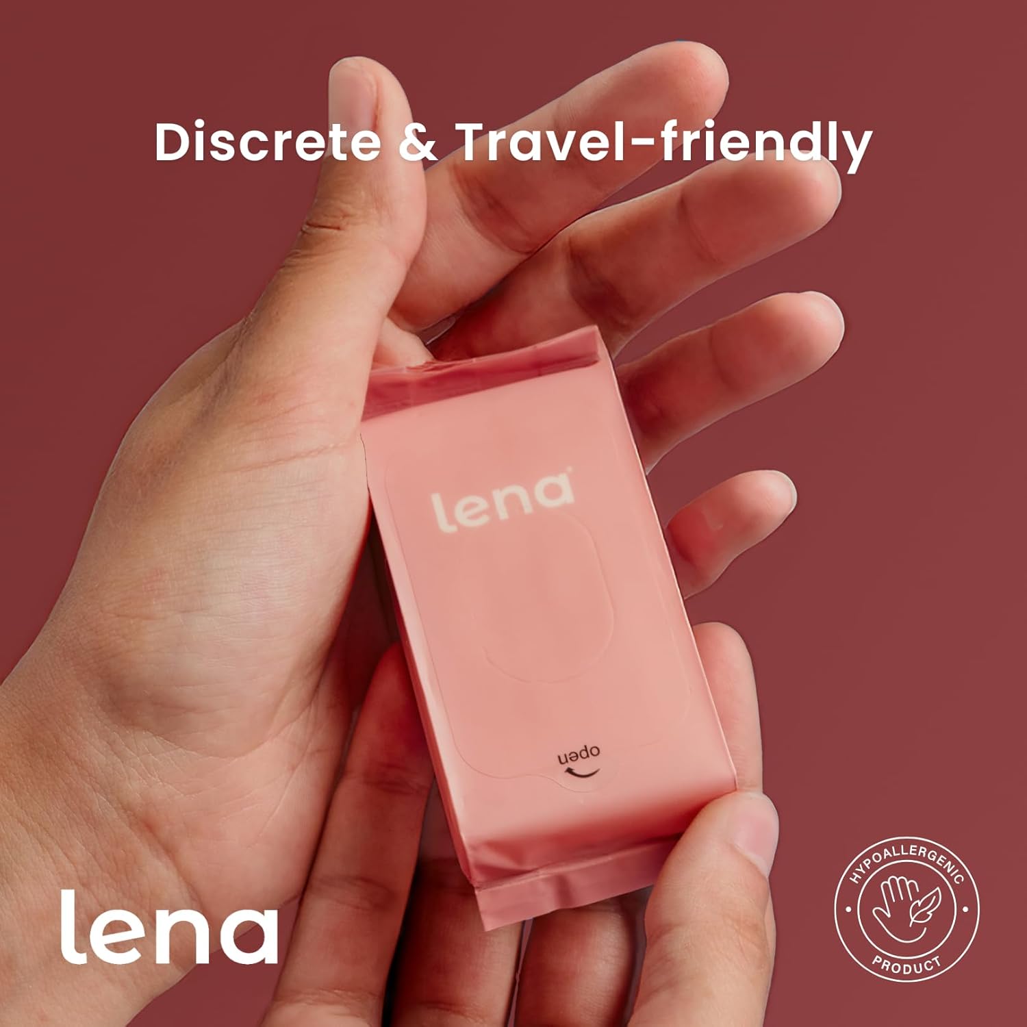Lena Menstrual Cup & Disc Cleansing Wipes - Travel Essentials for Women & Girls - pH Balanced, Unscented Feminine Wipes for Periods & Intimate Care - Discreet & Travel Friendly - 32 Count - Image 5