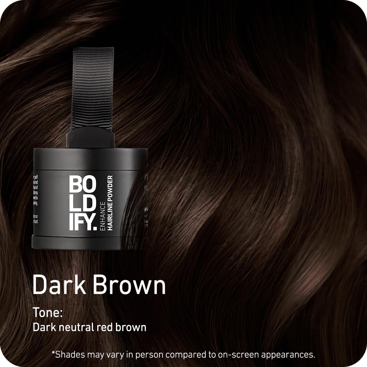 BOLDIFY Hairline Powder - Root Touch Up Hair Color for Gray Coverage - Bald Spot Concealing Hair Powder for Women & Men - 48-Hour Stain-Proof - Dark Brown - Image 2