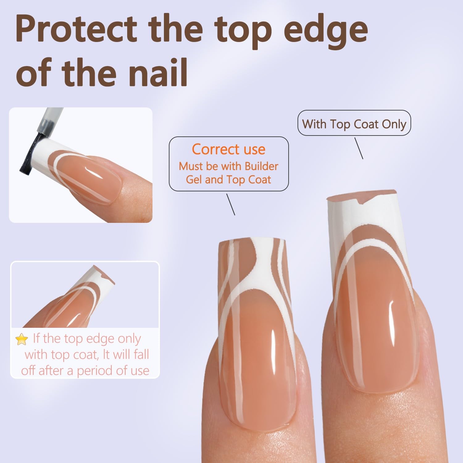 Misssix French Gel Nail Tips, 150Pcs French Tip Press on Nails Long Square Design, No Need to File Tips Pre-lasting, Fake Nails for Nail Art DIY 15 Sizes - Image 5