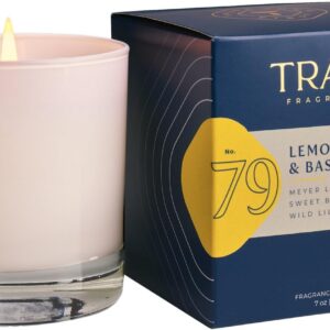 Trapp - No. 79 Lemon Leaf & Basil - 7 oz. Signature Candle - Aromatic Home Fragrance with Fruity Scent of Meyer Lemon, Sweet Basil, & Wild Lily Notes - Petrolatum Wax