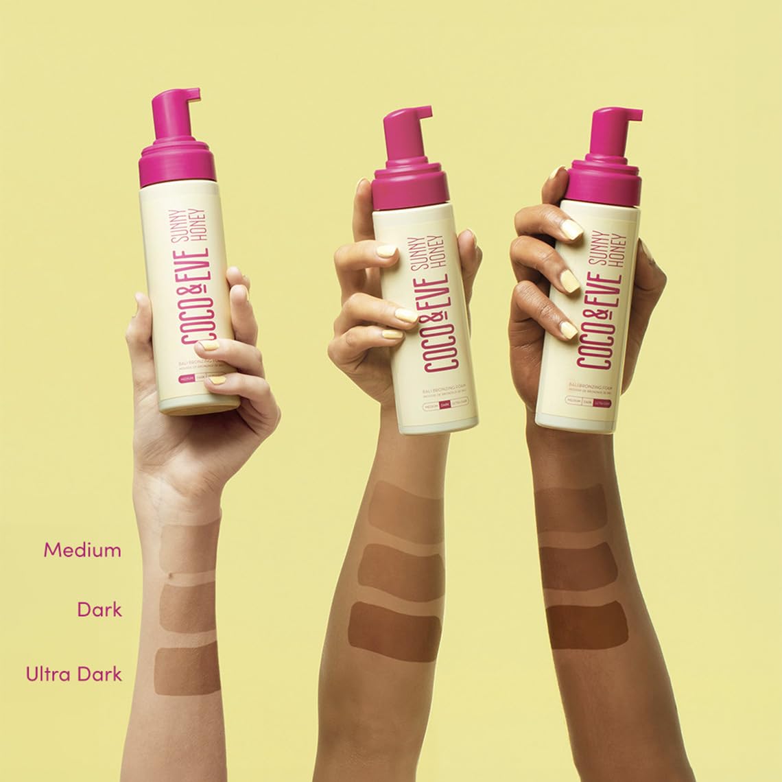 Coco & Eve Sunny Honey Bali Bronzing Bundle Medium - Natural Sunless Tan Mousse, Applicator Mitt, Kabuki Brush - Image 3