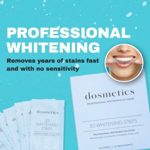Teeth Whitening Strips 28 Piece, Sensitive Teeth Whitening Strips, Non Slip Whitener Strips Reduced Sensitivity, Whitening Teeth Strips for Smoking Coffee Soda Wine Stains, 14 Applications