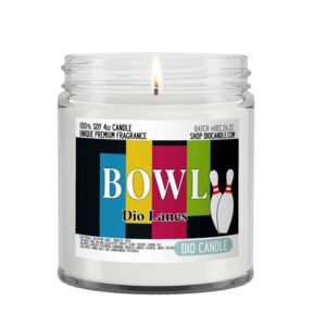 Bowling Scented Candle - Smells Like Oiled Pine Lanes - Tobacco - Beer - 100% Naturally Vegan Soy and Premium Fragrance | Great Gift | Handmade in Denver, Colorado (4oz Glass Jar)
