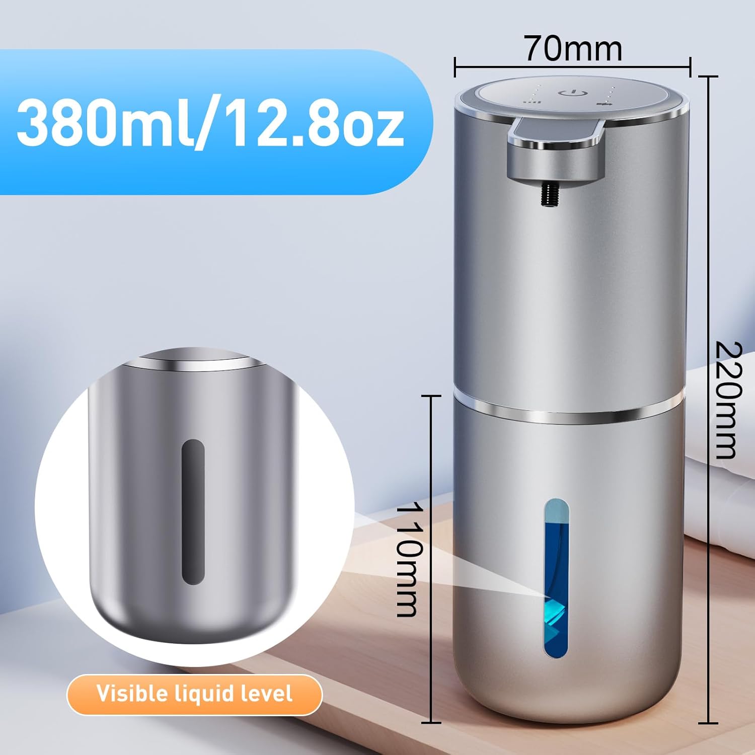 Automatic Touchless Liquid Soap Dispenser 4 Adjustable Levels for Kitchen Bathroom - Image 8