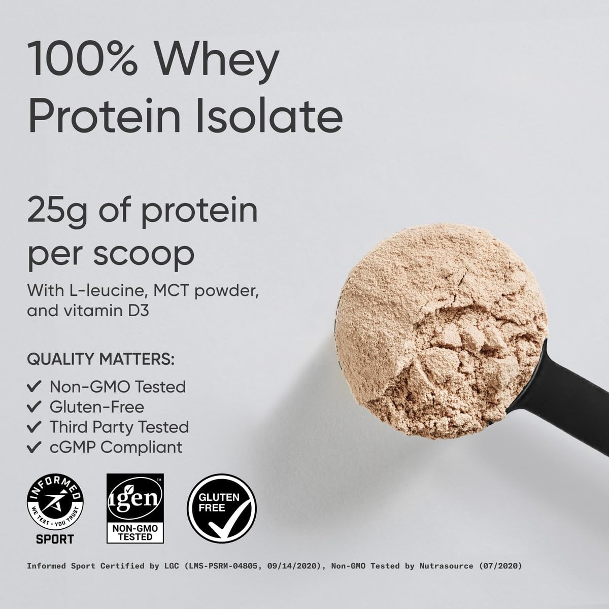 Sports Research Whey Protein Isolate - Sports Nutrition Protein Powder 25g per Scoop - 2lb Bag Whey Protein - Dutch Chocolate Bulk Protein Powder, 25 Servings - Image 2
