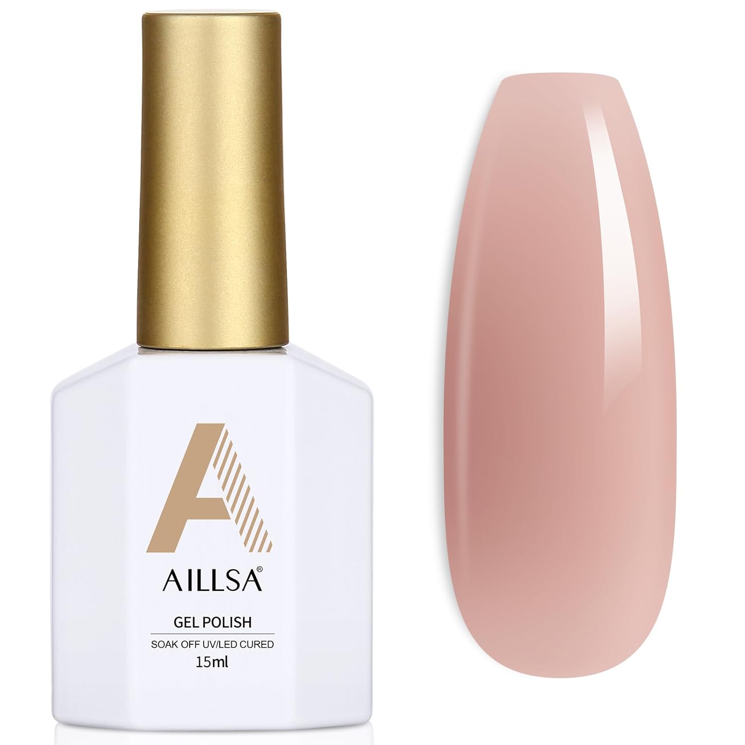 AILLSA Nude Gel Polish Dark Nude Gel Nail Polish Natural Translucent Soak Off U V Neutral Color Sheer Base Nail Gels Polish for Nail Art DIY French Manicure at Home 15 ML GB55 - Image 6