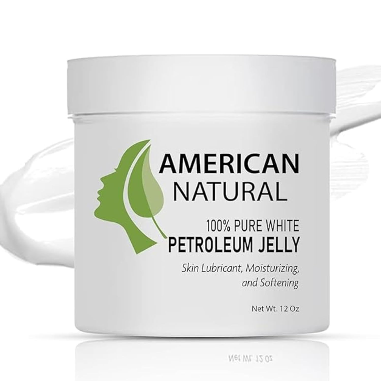American Natural 100% Pure Ultra White Petroleum Jelly (12 Oz) - Travel Size Petrolatum Skin Protectant for Minor Cuts, Burns, Eczema & Diaper Rash, Multi-Use Organic Moisturizer for All skin type
