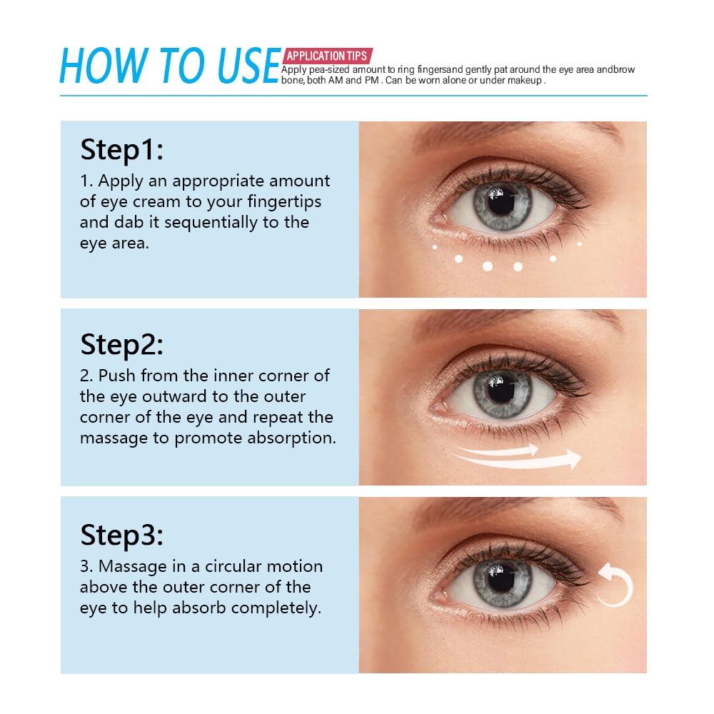 Caffeine Eye Serum, Retinol Eye Firming Serum for Dark Circles and Puffiness, Anti Aging Eye Serum with Hyaluronic Vitamin E, Smooth Fine Lines and Hydrate Eye Area - Image 4