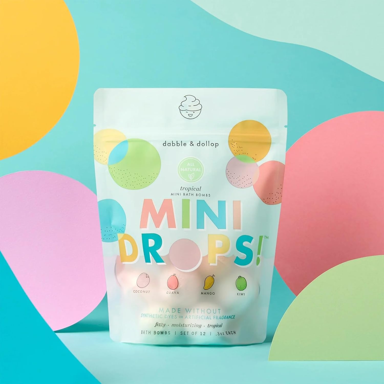 Dabble & Dollop Tropical Mini Bath Bombs with Coconut Shampoo & Body Wash, Pack of 2, Vegan, Gluten-Free - Image 7