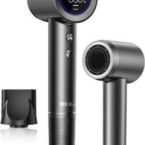 Hair Dryer, 15000RPM High Speed ​​Ionic Hair Dryer for Fast Drying, Professional Lightweight with Magnetic Nozzle, 5 Temperatures and 2 Speeds, Low Noise, Suitable for Travel and Home Use