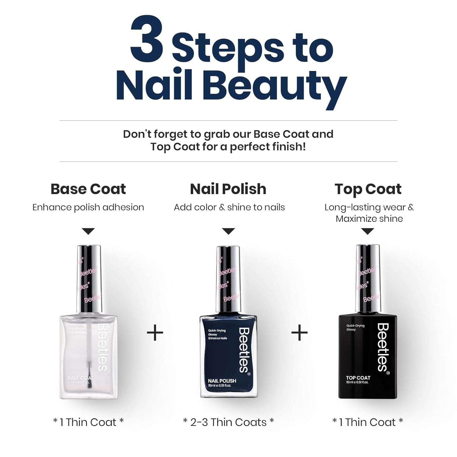 Beetles Dark Blue Nail Polish-1Pcs 15ml Fast Drying Nail Polish Winter Nail Polish Nail Lacquer Glossy Finish Nail Art Design for Women,Up to 8 Days of Wear, 0.51 FL OZ - Image 6