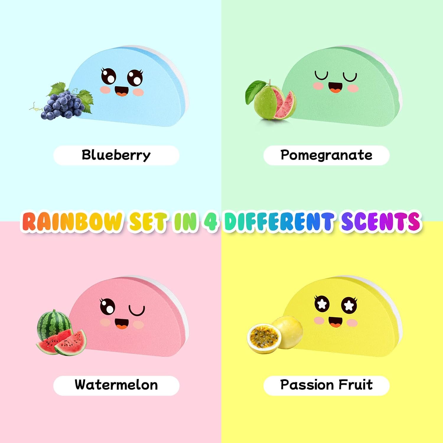 Bath Bombs for Kids Gift Rainbow Set, 4 Pack Handmade Natural & Organic Kids Bath Bombs for Boys,Bubble Bath Fizzy with Surprise Colors, Birthday Gifts for Boys and Girls,Bath Toys for Ages 4-8 - Image 3