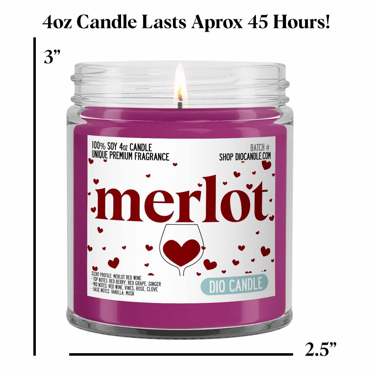 Vegan Soy Merlot Scented Candle - 4oz Red Wine Aroma Handmade in Glass Jar - Image 2