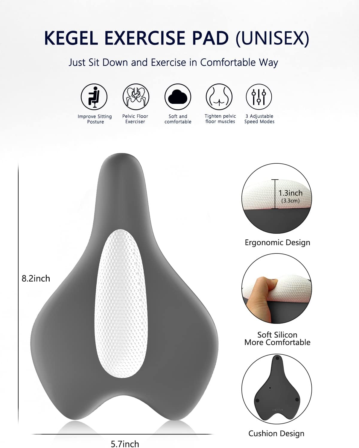 Pelvic Floor Strengthening Device Women,Pelvic Floor Muscle Training,Pelvic Floor Physical Therapy Use for Bladder Control and Pelvic Floor Exercise for Women and Men,Gray - Image 2