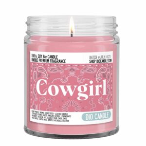 Cowgirl Scented Candle - Smells Like Brome - Horse Feed - Leather Saddle - 100% Naturally Vegan Soy and Premium Fragrance | Great Gift | Handmade in Denver, Colorado (8oz Glass Jar)