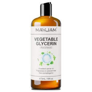 Pure Vegetable Glycerin for Skin,Crafts,Face,Hair Large 16 oz No Palm Oil Natural liquid Glycerine Makeup Remover Body Oils Massage Oil Deeply Moisturizing and Hair Benefits,DIY Beauty Products