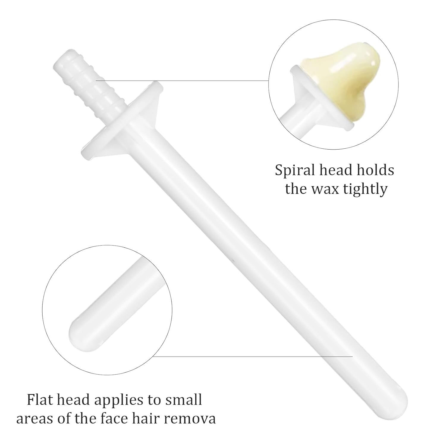 100Pcs Nose Waxing Sticks Plastic Nose Hair Remover for Men Women, Disposable Wax Applicator Sticks for Painless Nostril and Eyebrow Hair Removal(White) - Image 3